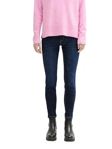 TOM TAILOR Denim Jona Extra Skinny Jeans - Used Dark Stone Blue - Stylische Ankle-Jeans im Five-Pocket-Style, extra skinny fit mit Stretch für hohen Tragekomfort. Ideal für modische Looks!