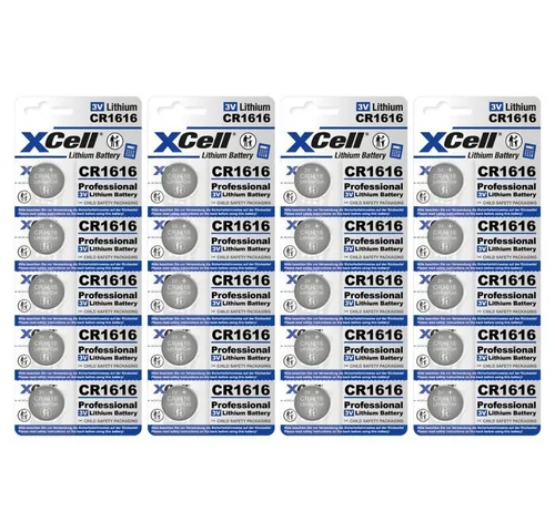 XCell 20x XCell Lithium-Knopfzelle CR1616 3V/50mAh (4x 5er-Pack) Knopfzelle