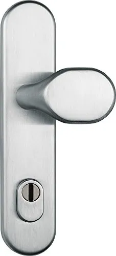 ABUS Tür-Schutzbeschlag HLZS814 ER - Edelstahl Türsicherung mit Zylinderschutz und beidseitigem Drücker, ideal für Hauseingangstüren, bietet optimalen Schutz und hohe Sicherheit.