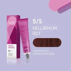 Londa Professional Extra Rich Crème Permanente Cremehaarfarbe 5/5 Hellbraun rot 60ml