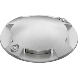 ledscom.de LED Bodenleuchte, Wegmarkierung BUNDA für außen, IP67, 4-flammig, aluminium, rund, 70mm Ø, kaltweiß