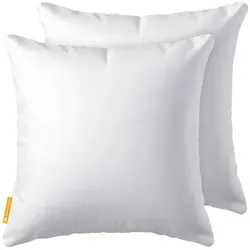 Gentle North Dekokissen 2er Set Kopfkissen - Kissen für Bett und als Dekokissen - Sofakissen, Zierkissen, Dekokissen, allergikerfreundlich weiß 50 cm x 50 cm