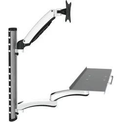 HFTEK FY02CWS - Monitor Halterung für 13-27 Zoll Bildschirme - Laptop-Ständer mit eleganter Kabelführung, höhenverstellbar und neigbar für ergonomisches Arbeiten und weniger Ermüdung.