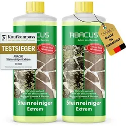 ABACUS Steinreiniger Extrem - Flechtenentferner mit Sofortwirkung - Grünbelagentferner für Terrasse, Garten und Fassade, entfernt effektiv Algen und Schmutz. Ideal für schnelle Ergebnisse auf verschiedenen Oberflächen.