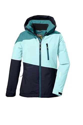 killtec Mädchen Skijacke KSW 331 GRLS SKI JCKT - Funktionsjacke mit verstellbarer Kapuze, wasserdicht und atmungsaktiv für optimalen Winterkomfort