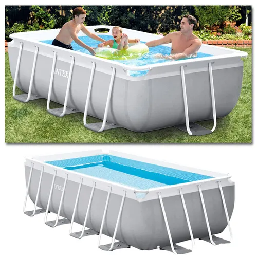 Intex Komplettset Prism Frame Swimming Pool + Filterpumpe + Leiter Schwimmbecken