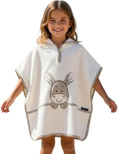 Morgenstern Esel Poncho 8820 - Hochwertiger Badeponcho für Kinder - Babybadetücher & Kapuzenhandtücher - Der Morgenstern Esel Poncho 8820 bietet aus hochwertigem Frottiermaterial besten Komfort und ist ideal für entspannte Badezeiten.