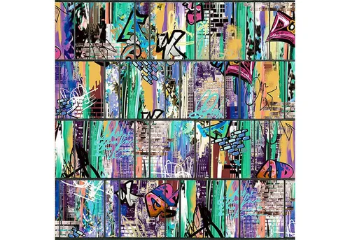 zaunzu Sichtschutzstreifen Streetart 2,5m x 2,0m – Beidseitig bedruckt für Doppelstabgitter - Hochwertige Sichtschutzstreifen in angesagter Streetart-Optik für Ihren Doppelstabzaun. Robustes, UV-beständiges Polyestergewebe sorgt für Langlebigkeit und einfache Montage.