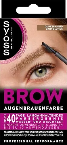 Syoss Augenbrauen Kit Augenbrauenfarbe 6-1 Dunkelblond Stufe 3 (17 ml), Augenbrauen färben für einen natürlichen Look und ein langanhaltendes Ergebnis