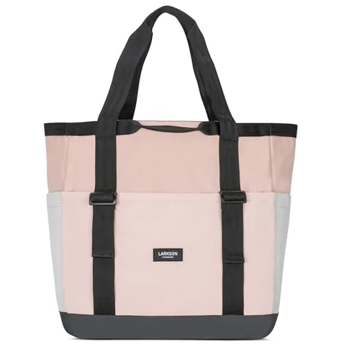 LARKSON Shopper Smilla Strandtasche für Damen und Herren - Große wasserabweisende Beach Bag mit Reißverschluss, ideal für Strand, Urlaub und gut organisiert durch zahlreiche Fächer.