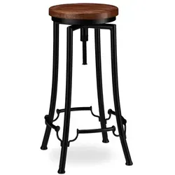Stabiler Barhocker im Vintage-Design - Restaurant Stühle: Drehbarer Tresenhocker aus robustem Eisen, ideal für stilvolle Einrichtungen und langlebige Nutzung.