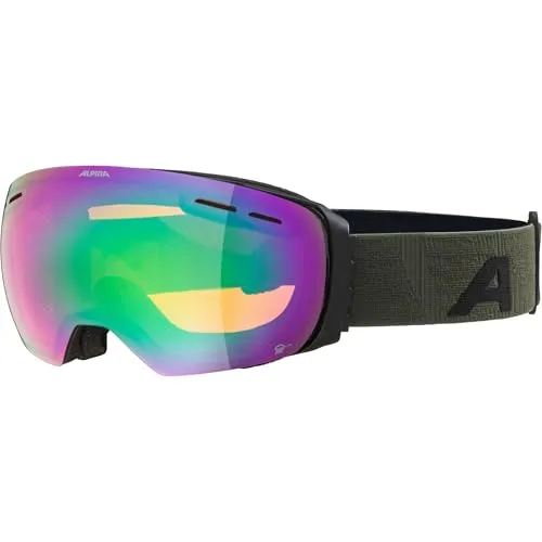 ALPINA GRANBY Q-LITE - Verspiegelte Skibrille für Erwachsene - Skibrille mit 100% UV-Schutz und Fogstop-Beschichtung für beschlagfreie Sicht. Ideal für sonnige Tage, perfekt für mittlere Gesichtsgrößen.