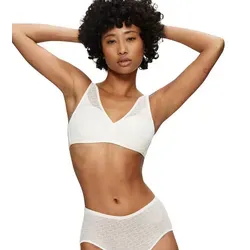 Triumph Damen Signature Sheer P EX Bra, Ecru White, 80E - Funktionsunterwäsche: Bügelloser BH mit Extra-Tragekomfort, atmungsaktiven Cups und nahtloser Spitzenrückseite für unsichtbaren Halt unter der Kleidung.