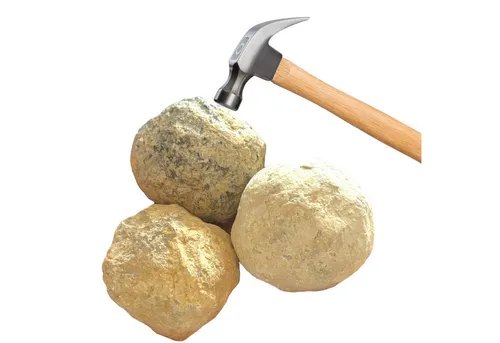 Steinfixx Geoden Set – 3 große Geoden in Baseballgröße - Entdecken Sie 3 hochwertige Geoden in Baseballgröße (7-8 cm) zum Selberaufbrechen. Ideal für Spaß und Spannung bei Partys oder Geburtstagsfeiern. Lieferung inklusive Anleitung für ein einzigartiges Erlebnis!