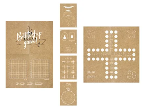 Kinderspieleset Hochzeit – Spielbücher, Brettspiel, Würfel, Figuren