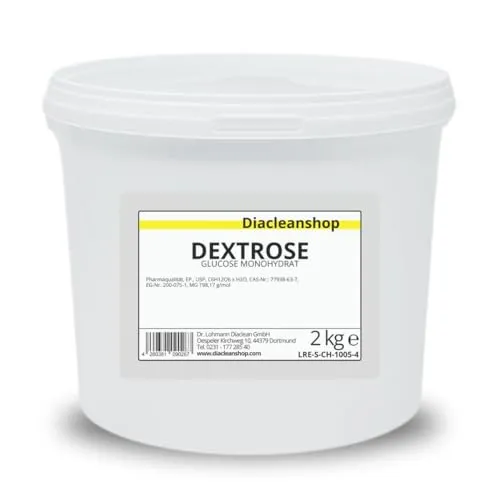 Dextrose 2kg – Glucose Monohydrat - Traubenzucker Pulver – Lebensmittelqualität