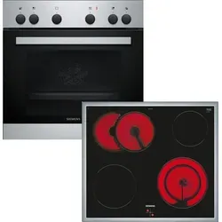 Siemens EQ110KA2EE iQ100 Herd-Glaskeramik-Kochfeld-Kombination - Herdsets mit Schnellaufheizung für rasches Backen und 3D-Heißluft Plus für perfekte Ergebnisse auf bis zu drei Ebenen.