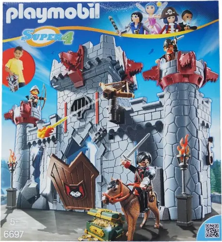 PLAYMOBIL 6697 Burg des Schwarzen Barons - Spielfigur Spielsets: Mit Armbrust, 3 Geschossen und Goldmünzen - ideal für kreative Abenteuer und robust für täglichen Spielspaß.