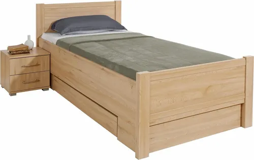 priess Bett Husum - Jugendzimmer Rahmenbett in livornobuchefarben - Hochwertiges Schlafzimmerbett mit Komforthöhe, inklusive beidseitig montierbaren Schubkästen für optimalen Stauraum. Made in Germany, ideal für stilvolle Jugendzimmer.