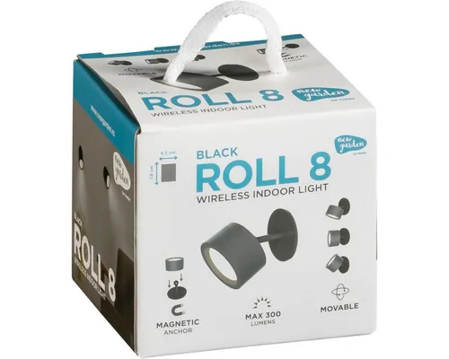 New Garden ROLL 8 BATTERY Deckenleuchte - Akku-Wandleuchte mit dimmbarem, warmem Licht und kabelloser Montage – ideal für kreative Innenräume.