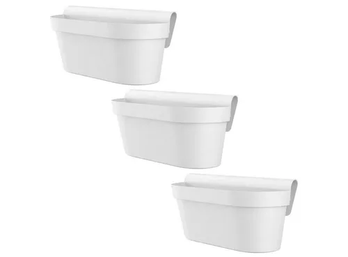 Engelland Balkonkasten mit Wasserspeicher & Drainagesystem (3er Set) - ENGELLAND Balkonkasten für Geländer – ideal für Blumen und Kräuter. Mit integriertem Wasserspeicher und Drainage für optimale Feuchtigkeitsversorgung. Robust, wetterfest und einfach ohne Bohren zu montieren.