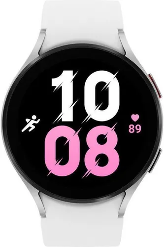 Samsung Galaxy Watch 5 (44mm) Silber Bluetooth Smartwatch - Smartwatch mit Saphirglas und Aluminiumdesign, bietet präzise Fitness-Tracking-Funktionen und ist bis zu 5 ATM wassergeschützt. Ideal für einen aktiven Lebensstil!