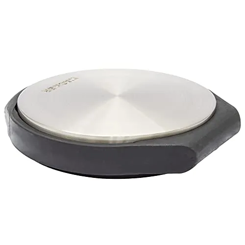 WAGNER Design-Boden-Türstopper SCREW OR GLUE - Edelstahloptik, 750 g Eigengewicht - Türstopper aus Zinkdruckguss in Edelstahloptik, bietet effektiven Schutz für Türen und Wände durch sein hohes Eigengewicht von 750 g. Ideal für jeden Haushalt.