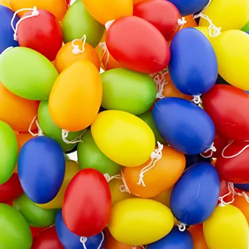 Annastore Ostereier aus Kunststoff - Eier zum Hängen, bunt Sortiert 6 cm - Kunststoffeier - Plastikeier aus Kunststoff (30 x knallig bunt)