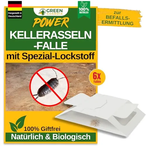 Green Guardia Kellerasseln Falle mit Spezial-Lockstoff – 6x Fallen für effektive Bekämpfung - Umweltfreundliche und chemiefreie Falle zur gezielten Bekämpfung von Kellerasseln. Mit integriertem Lockstoff für bis zu 12 Wochen Wirksamkeit – einfach aufstellen und schützen!