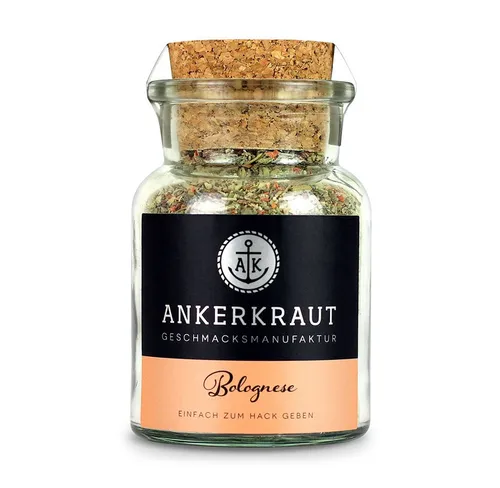 ANKERKRAUT Gewürzmischung Bolognese, 100 g – Würziges Geschmackserlebnis - Italienische Gewürzmischung für Hackgerichte, ideal für Bolognese und Lasagne. Mit feinen Kräutern und ohne künstliche Zusätze – für ein authentisches Kocherlebnis in der eigenen Küche.