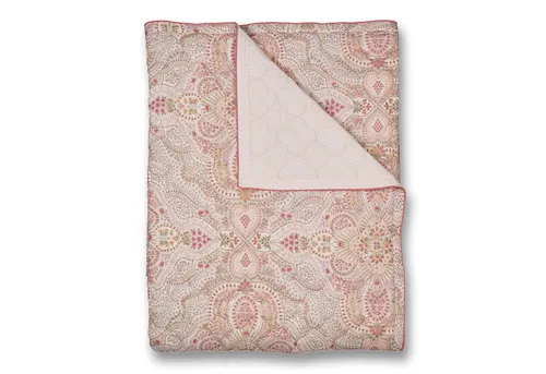 PiP Studio Tagesdecke Moon Flower Quilt rosa - Wunderschöne Tagesdecke im zarten Hellrosa mit floralem Design. Hergestellt aus 100% Baumwolle und 100% Polyesterfüllung, bietet sie Komfort und Stil für Ihr Zuhause.