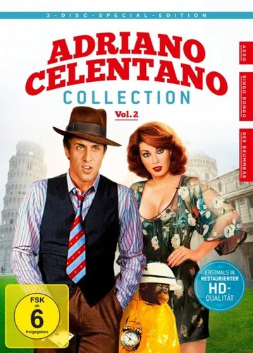 Adriano Celentano - Collection Vol. 2 - Carola Bouquet - 3 DVD Box - Filme: Entdecken Sie die Special Edition der Adriano Celentano Collection mit 3 DVDs, ideal für Fans klassischer italienischer Filmkunst.
