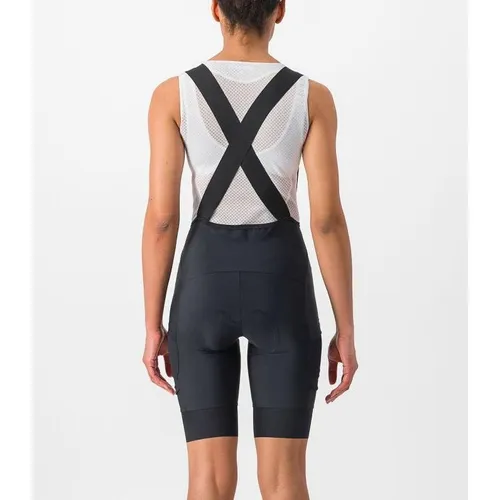 Castelli Damen Unlimited Cargo Bib kurz (Größe S, grau) - Hochwertige kurze Bib-Radhose für Damen, ausgestattet mit einem bequemen Sitzpolster für lange Fahrten und praktischen Cargo-Taschen.