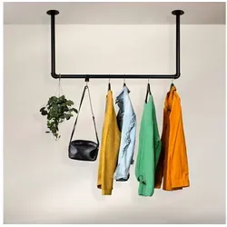 RSR Hangers Kleiderstange U-Form Garderobe Industrial Design Deckenmontage Schwarz 50 cm x 50 cm