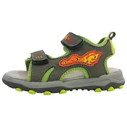 Lurchi 95L0063005 Sandale, Khaki, 30 EU Weit - Wanderschuhe mit Flammen-Applikation und Blinkern, perfekt für sommerliche Abenteuer und Spaß im Freien.