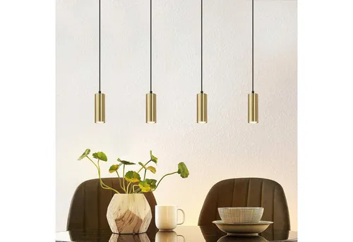 Nettlife Pendelleuchte Esszimmer 4 Flammig GU10 Holz Weiß Metall Hängeleuchte Vintage, Höhenverstellbar, LED wechselbar, Pendellampe für Esszimmer Küche Café Wohnzimmer