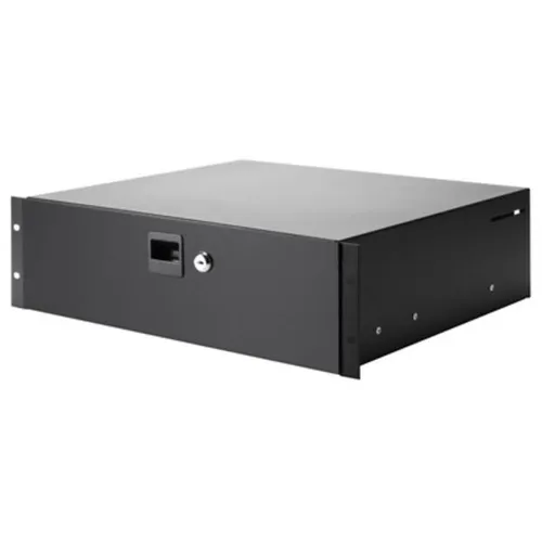 Thon Rackschublade 3U Lock - 3HE Rackschublade für 19" Racks, pulverbeschichtet und aus robustem Stahl, bietet Sicherheit durch abschließbare Funktion.