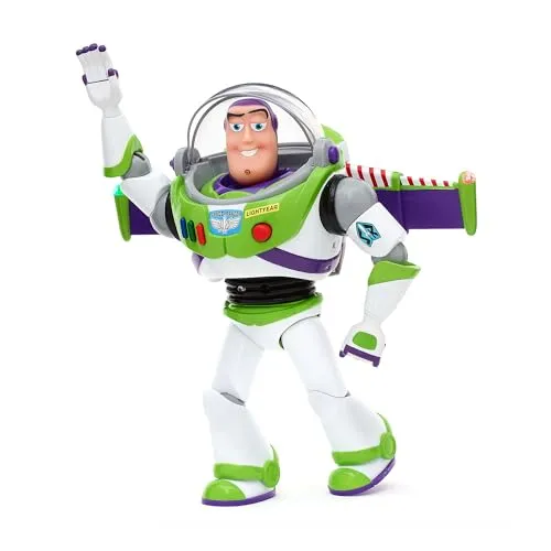 Disney Store Buzz Lightyear - Interaktive sprechende Actionfigur - Actionfiguren für Kinder, 36 cm groß, mit über 15 englischen Sätzen und interaktiven Funktionen für stundenlangen Spielspaß!