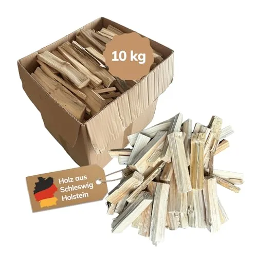 Landree Holzhof Anfeuerholz 10 kg - 100% natürlich, plastikfrei - Brennstoffe - Hochwertiges Anfeuerholz für Grill, Kamin und Camping, schnell entzündbar und aus nachhaltig bewirtschafteten Wäldern.