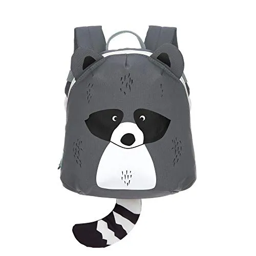 LÄSSIG Kleiner Kinderrucksack Waschbär - Schulranzen für kleine Abenteurer: Höhenverstellbare Schultergurte und Brustgurt bieten optimalen Halt, während das wasserabweisende Material den Inhalt bei Regen schützt.