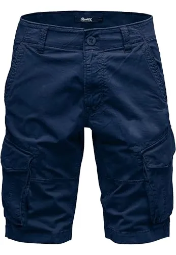 REPUBLIX Herren Cargoshorts Navyblau W34 - Stylische Cargoshorts für Herren im Regular Fit, ideal für Freizeit und Sommeraktivitäten. Robustes Material und praktische Taschen bieten Komfort und Funktionalität.