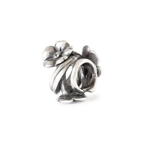TROLLBEADS Silberbead Kirschblütenzauber - Handgefertigter Silberbead aus 925er Sterlingsilber, geschwärzt für einen besonderen Look. Ideal für Bettelarmbänder oder Halsketten, bringt er Eleganz und Stil in jedes Schmuckstück.