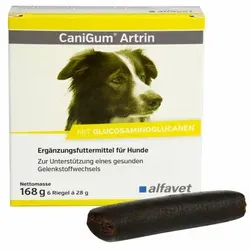 Canigum Artrin Erg. Futterm. Kautabletten für Hunde – 6 x 28 g - Tiergesundheit: Unterstützt die Gelenkbeweglichkeit Ihres Hundes mit wertvollen Nährstoffen für mehr Lebensqualität.