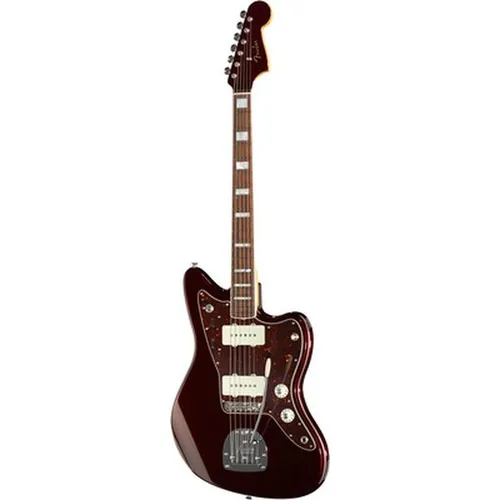 Fender Troy van Leeuwen Jazzmaster Oxblood E-Gitarre - Signature E-Gitarre von Troy van Leeuwen mit Erlekorpus und Ahornhals, ausgestattet mit zwei Vintage 1965 Jazzmaster Pickups für kraftvollen Klang.