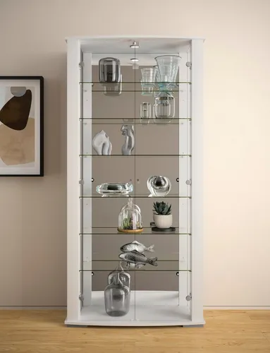 fif möbel Vitrine STELLA Standvitrine/Glasvitrine 2x Glastür,perfekt für Sammler,Sammlervitrine