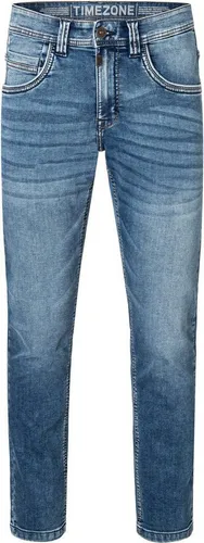 Timezone Herren Jeans GerritTZ Slim, Indigo Water Wash - Schmal geschnittene Männerjeans mit Stretchanteil für optimalen Tragekomfort, ideal für jede Gelegenheit. Mit Zip-Fly Verschluss und stylischen Used-Waschung.