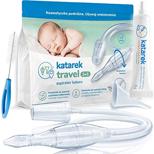 Qatar Aspirator COMPLETE KATAREK + Salt Solution - Nasensekretsauger mit effektiver Salzlösung für eine sanfte und gründliche Reinigung der Nasenwege bei Kindern und Erwachsenen.