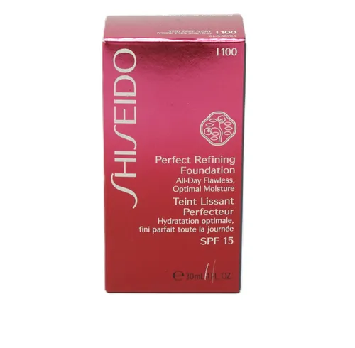Shiseido Perfect Refining Foundation I 100 - 30 ml - Hochwertige Foundation für einen makellosen Teint, bietet langanhaltende Deckkraft und ein natürliches Finish. Ideal für jeden Anlass.