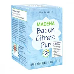 MADENA BasenCitrate Pur, 180 Kapseln – Elektrolyte für die Säure-Basen-Balance - Die MADENA BasenCitrate Pur Kapseln unterstützen die Ernährung mit wichtigen Mineralstoffen und Elektrolyten. Ideal für eine ausgewogene Ernährung und eine intakte Balance. Qualität, die überzeugt.
