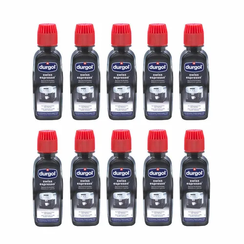 Durgol Swiss Espresso Spezial Flüssigentkalker Set - Kaffeezubehör & Espressozubehör, 10 x 125 ml für optimale Pflege von Kaffeemaschinen und längere Lebensdauer.
